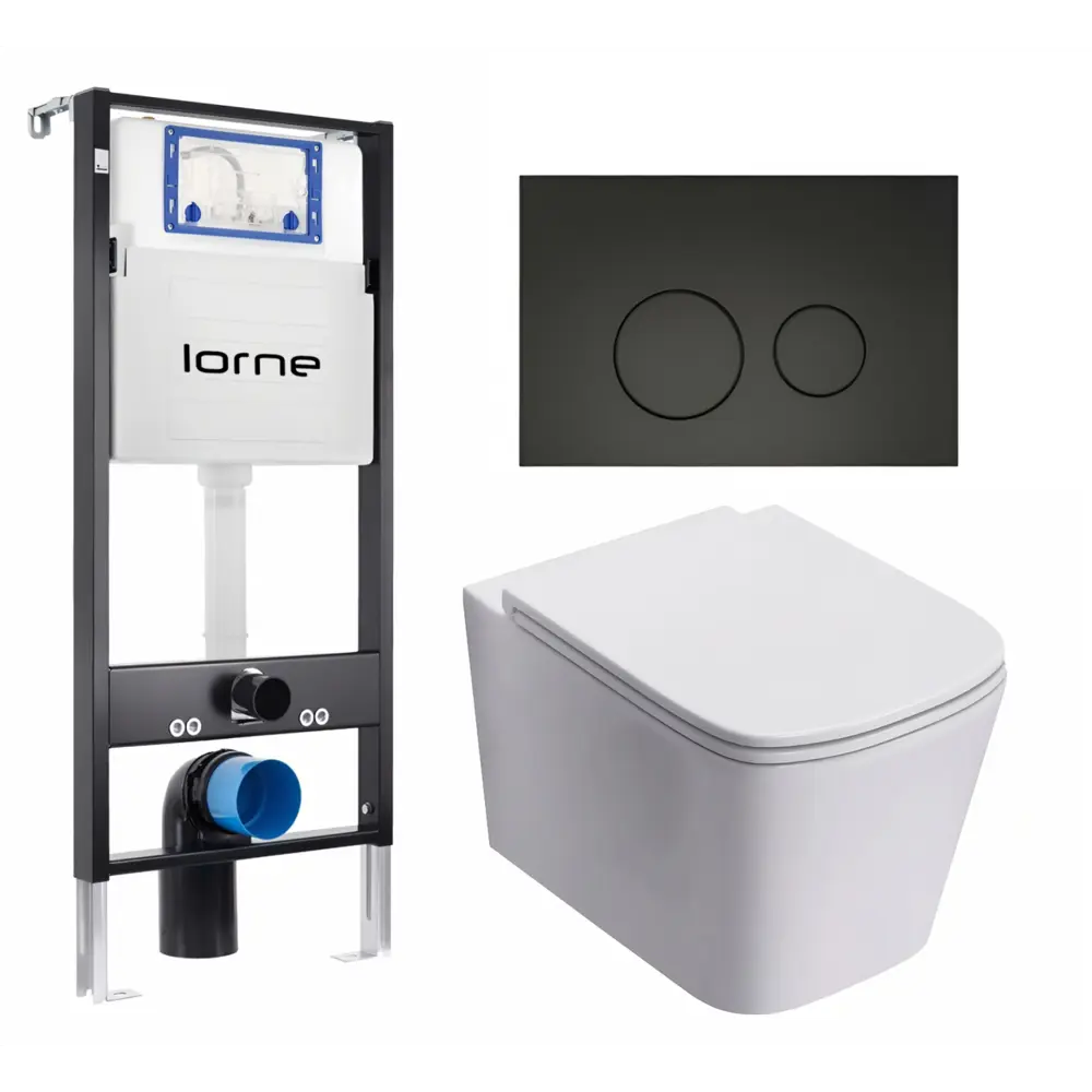 Фото 2 Комплект инсталляция с унитазом Lorne 630207 цвет белый