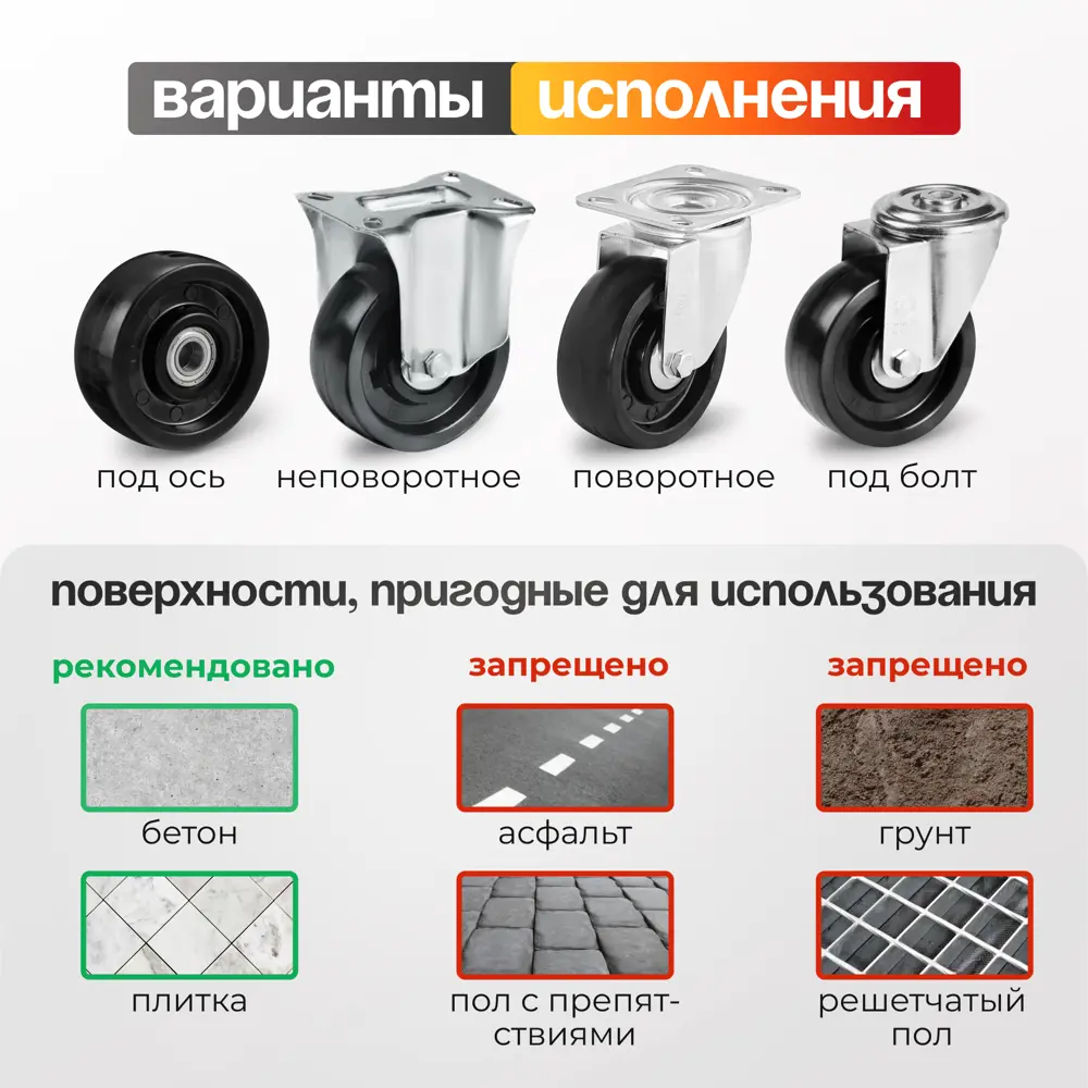 Фото 3 Колесо термостойкое Tellure Rota 672502 Ø 100 мм Фото 3 Колесо термостойкое Tellure Rota 672502 Ø 100 мм