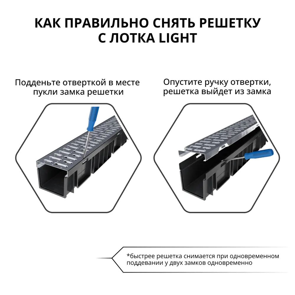 Фото 9 Канал с решеткой Gidrolica 1000x115x55 мм цвет черный