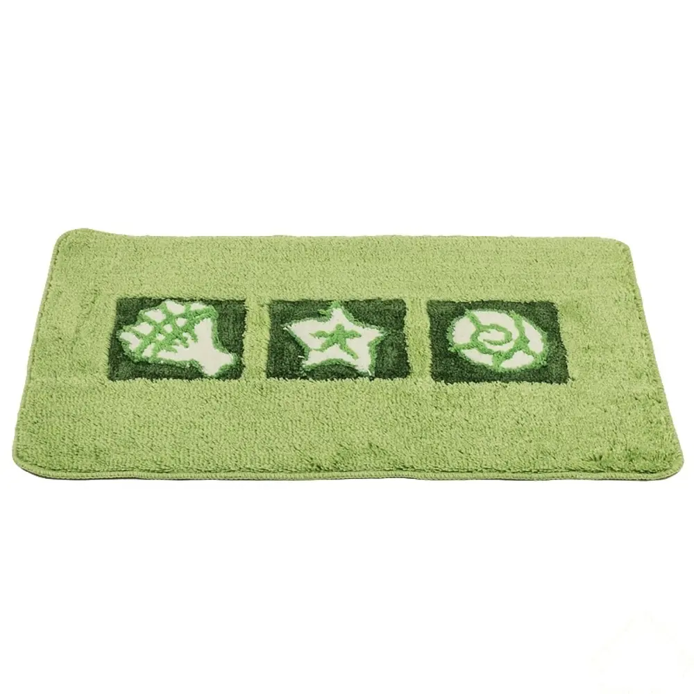Фото Коврик Ракушка 80x50 см, для ванной, зеленый Фото Коврик Ракушка 80x50 см, для ванной, зеленый