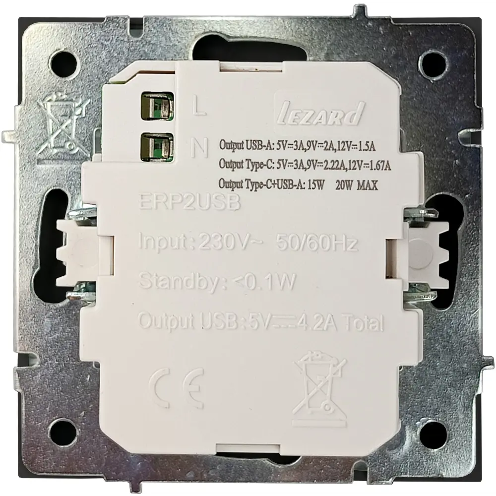 Фото 5 Розетка TC и USB встраиваемая Lezard Zima без заземления цвет черный бархат Фото 5 Розетка TC и USB встраиваемая Lezard Zima без заземления цвет черный бархат