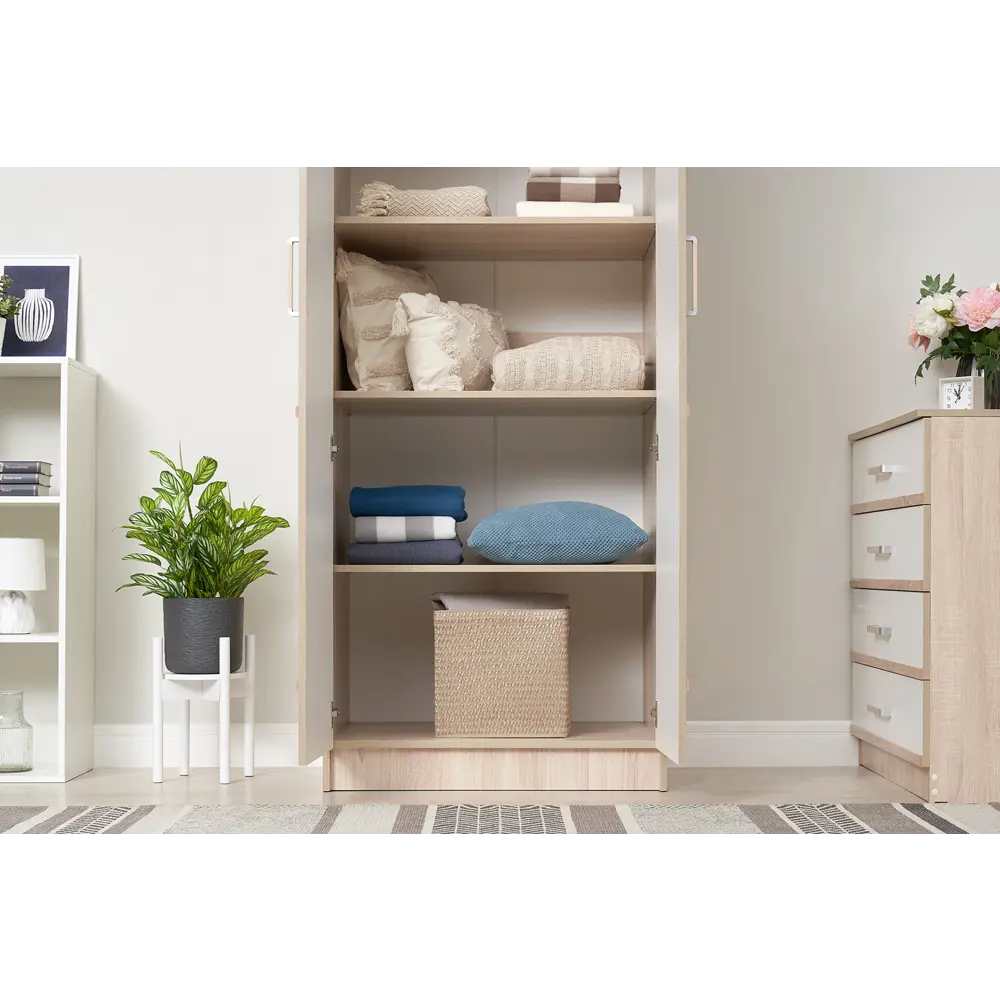 Фото 8 Шкаф Bts 80x221.6x61 см ЛДСП цвет дуб сонома/белый Фото 8 Шкаф Bts 80x221.6x61 см ЛДСП цвет дуб сонома/белый