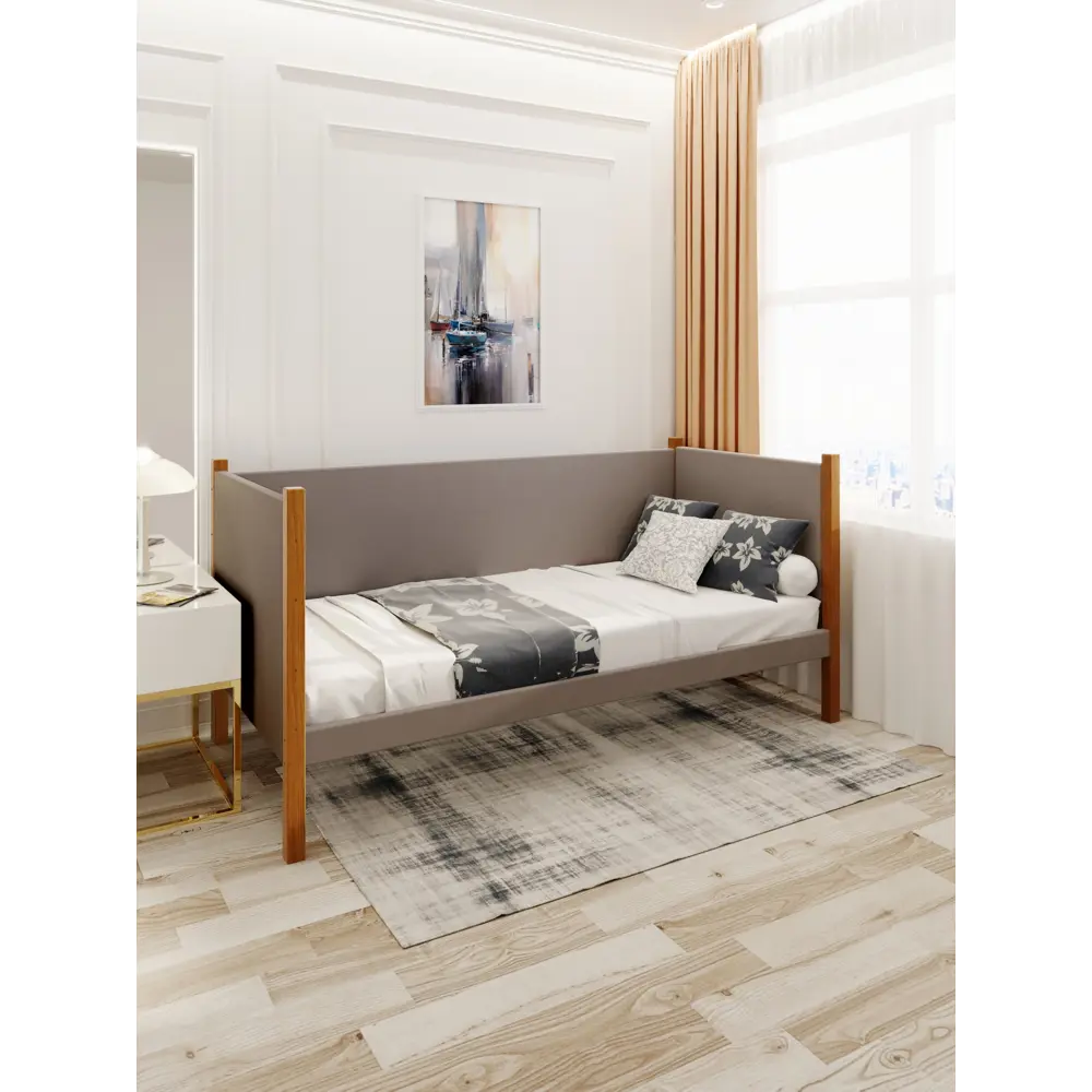 Фото 5 Кровать Solarius Тахта сплошное основание 110 x 101 x 210 см дерево цвет мокко мусс;ольха Фото 5 Кровать Solarius Тахта сплошное основание 110 x 101 x 210 см дерево цвет мокко мусс;ольха