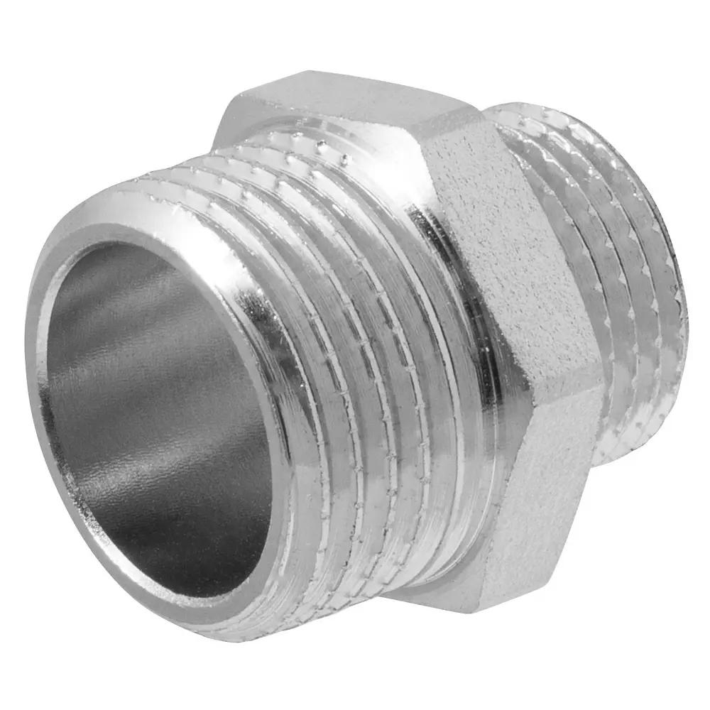 Фото Ниппель MPF 1/2"x3/8" НР латунь Фото Ниппель MPF 1/2"x3/8" НР латунь