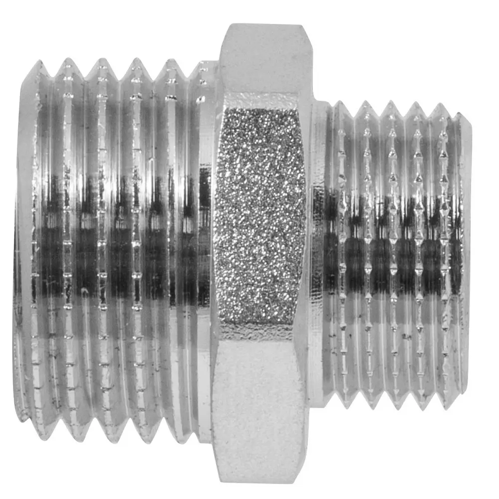 Фото 2 Ниппель MPF 1/2"x3/8" НР латунь Фото 2 Ниппель MPF 1/2"x3/8" НР латунь