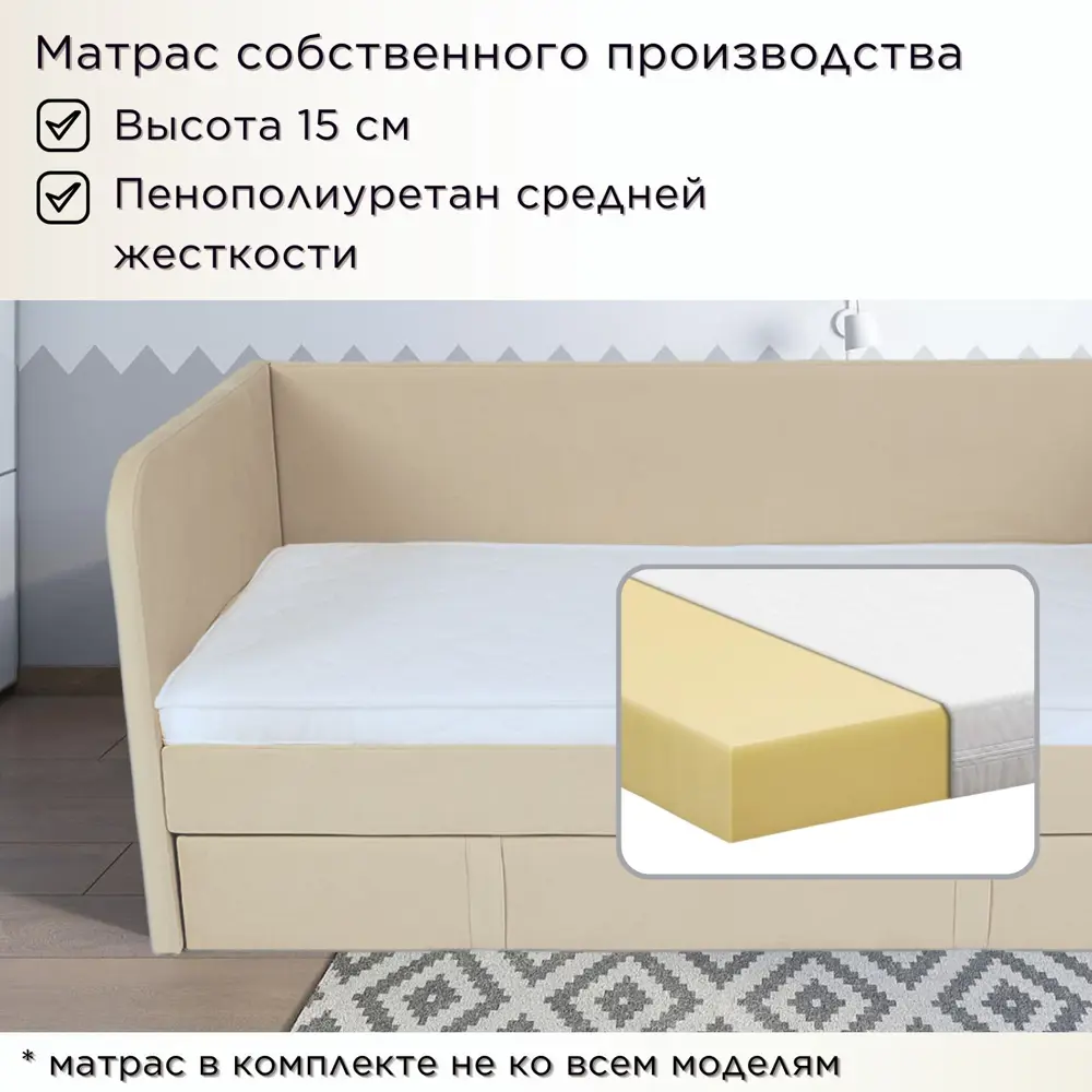 Фото 6 Кровать Dardav Бимбо ББ170-В01Б-КМБН 181 x 79 x 93 см ДСП цвет бежевый Фото 6 Кровать Dardav Бимбо ББ170-В01Б-КМБН 181 x 79 x 93 см ДСП цвет бежевый