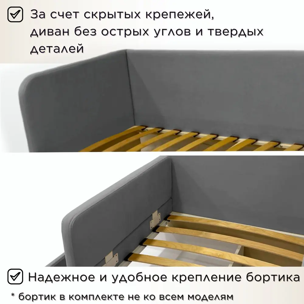 Фото 4 Кровать Dardav Бимбо ББ170-В32ТС-КМН 181 x 79 x 93 см ДСП цвет темно-серый Фото 4 Кровать Dardav Бимбо ББ170-В32ТС-КМН 181 x 79 x 93 см ДСП цвет темно-серый