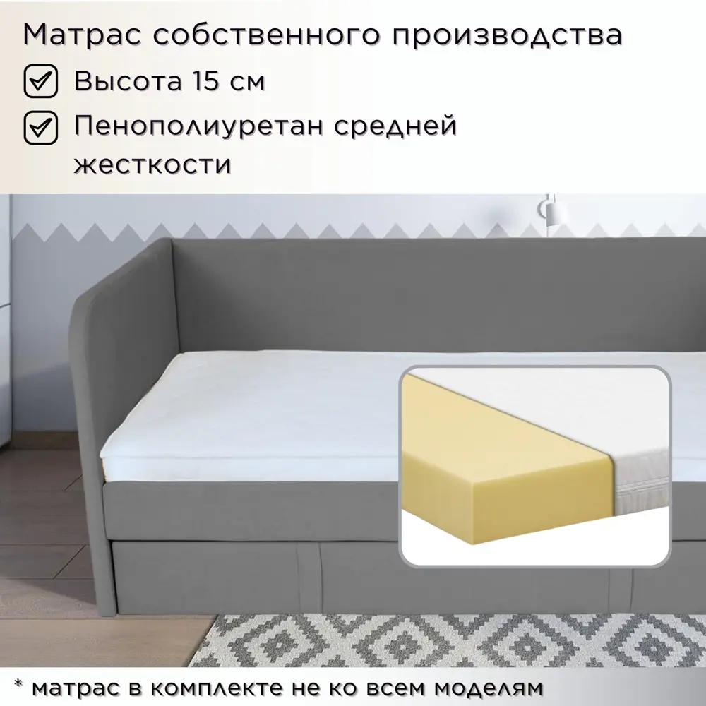 Фото 6 Кровать Dardav Бимбо ББ180-В32ТС-КМН-ЛУ 191 x 79 x 93 см ДСП цвет темно-серый Фото 6 Кровать Dardav Бимбо ББ180-В32ТС-КМН-ЛУ 191 x 79 x 93 см ДСП цвет темно-серый