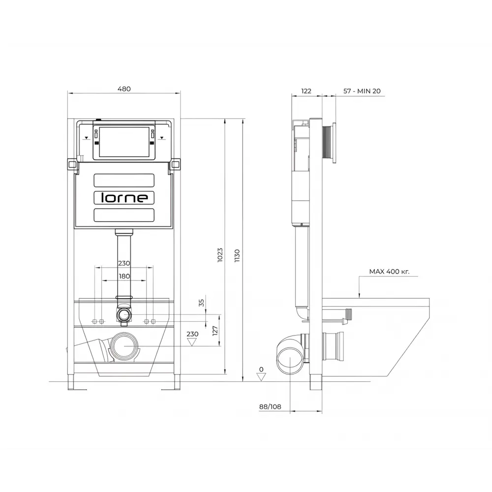 Фото Комплект 3 в 1 инсталляция Lorne Profi LN7002500 630269 с унитазом подвесным Enio Binario BL EN4180225, кнопка белая матовая Carre Фото Комплект 3 в 1 инсталляция Lorne Profi LN7002500 630269 с унитазом подвесным Enio Binario BL EN4180225, кнопка белая матовая Carre