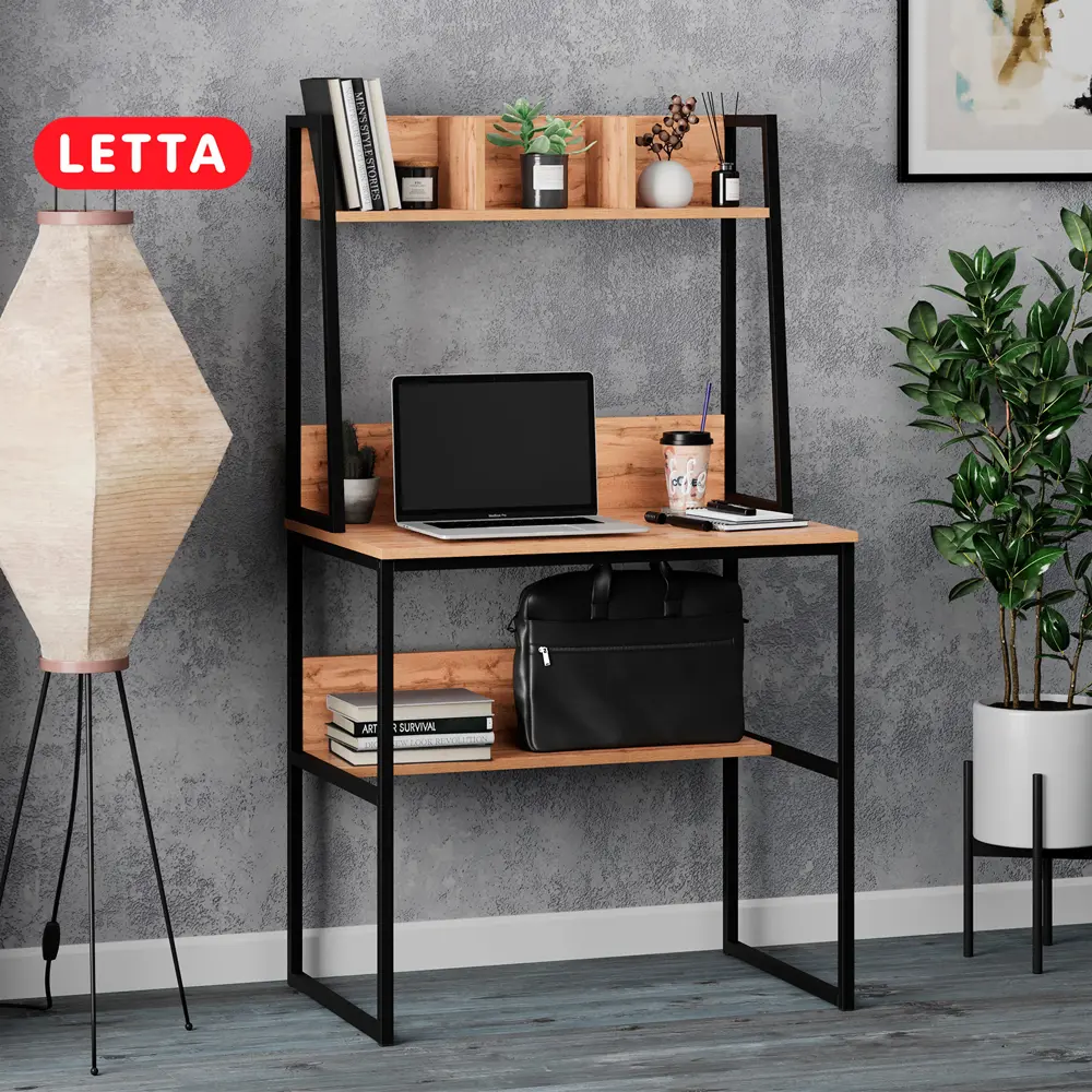 Фото Офисный стол Letta Tokyo Lite 78x140x52 см ЛДСП цвет дуб вотан Фото Офисный стол Letta Tokyo Lite 78x140x52 см ЛДСП цвет дуб вотан