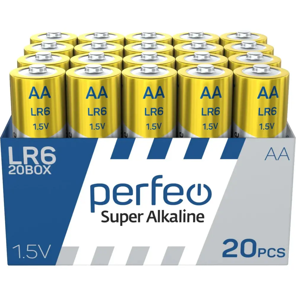 Фото 2 Батарейка Perfeo Super алкалиновая LR06 AA 20 шт. Фото 2 Батарейка Perfeo Super алкалиновая LR06 AA 20 шт.
