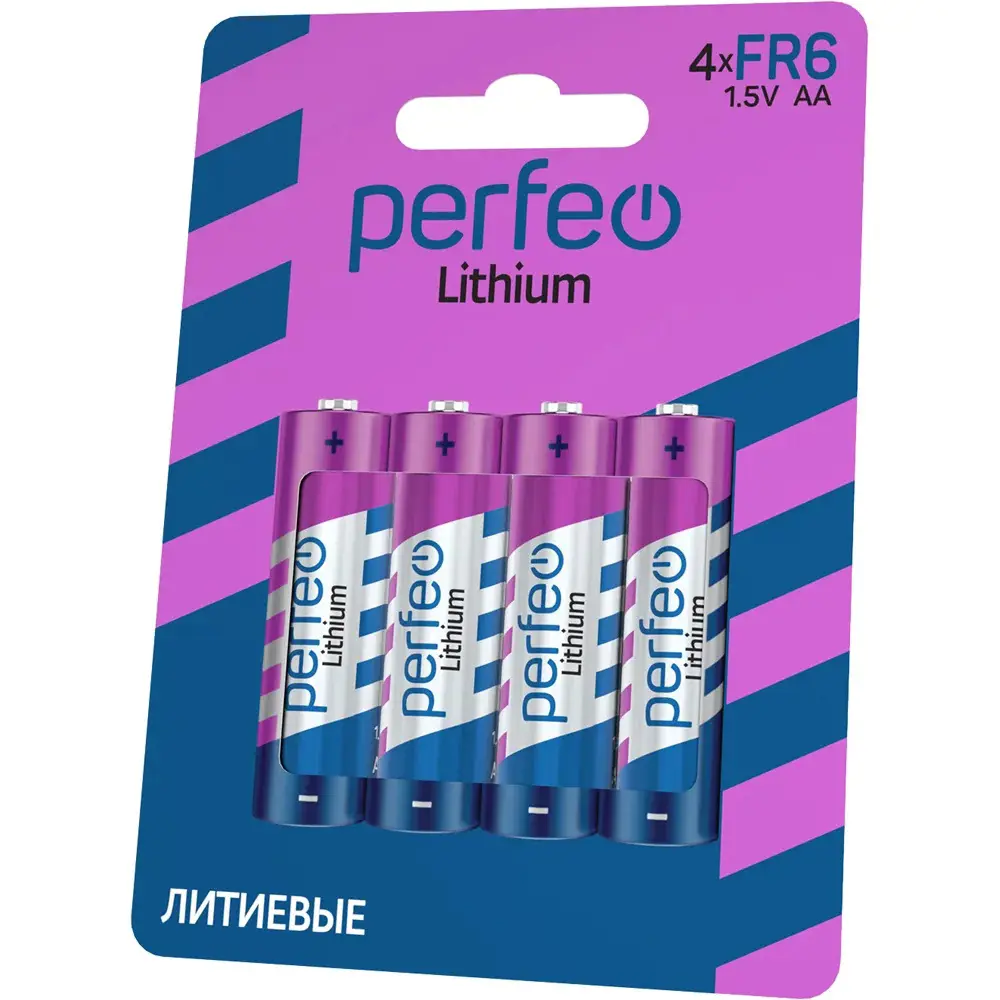 Фото 3 Батарейка Perfeo литиевая FR6 AA 4 шт. Фото 3 Батарейка Perfeo литиевая FR6 AA 4 шт.