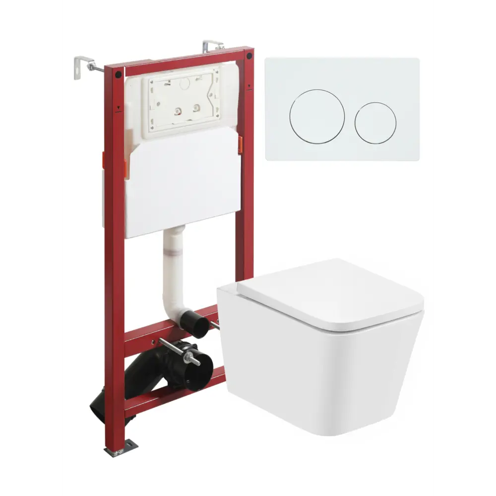 Фото Комплект инсталляция с унитазом Topline TLTI08100+TLPB188 цвет белый Фото Комплект инсталляция с унитазом Topline TLTI08100+TLPB188 цвет белый