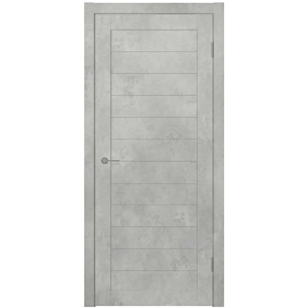 Фото Дверь межкомнатная Unidoors Геометрия 21 ПГ глухая 70х200см ПВХ цвет бетон светлый лайт без замка и петель в комплекте