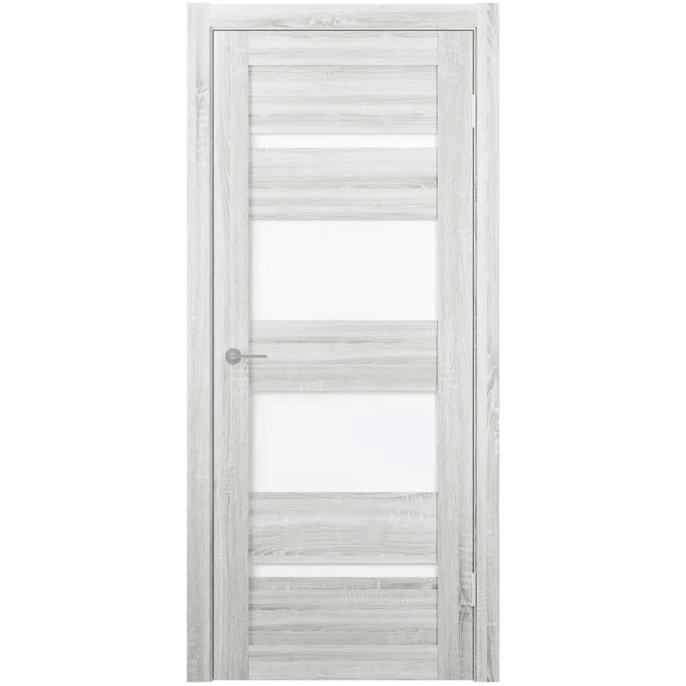 Фото Дверь межкомнатная Unidoors Геометрия 30 ПО остеклённая 80х200см ПВХ цвет сонома белый матовый без замка и петель Фото Дверь межкомнатная Unidoors Геометрия 30 ПО остеклённая 80х200см ПВХ цвет сонома белый матовый без замка и петель