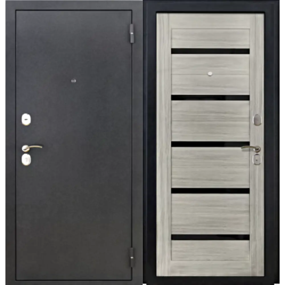 Фото Входная дверь Тайгер Хит царга левая 205x86см цвет антик серебро/грей сонома Фото Входная дверь Тайгер Хит царга левая 205x86см цвет антик серебро/грей сонома