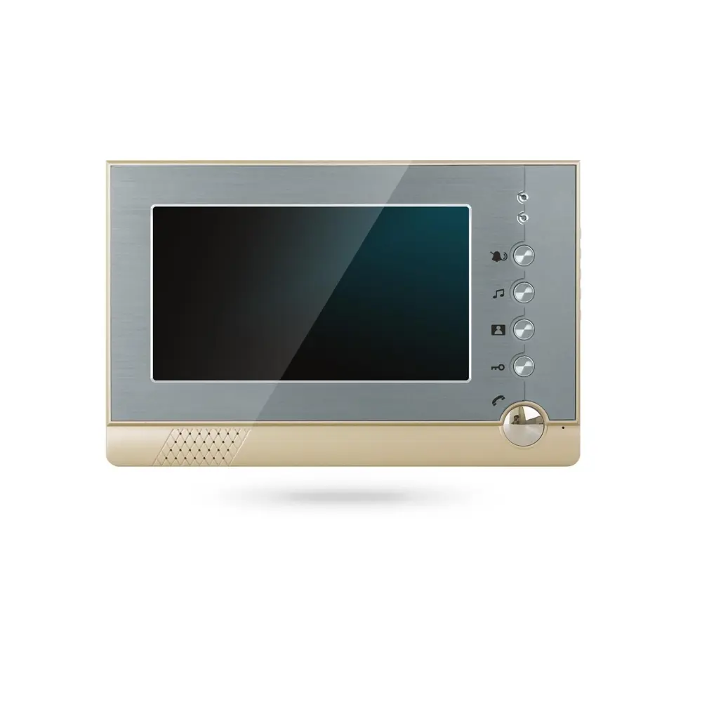 Фото 2 Комплект видеодомофона Ps-link VDI34-AT380HR-R 7" с вызывной панелью цвет жёлтый/золото Фото 2 Комплект видеодомофона Ps-link VDI34-AT380HR-R 7" с вызывной панелью цвет жёлтый/золото