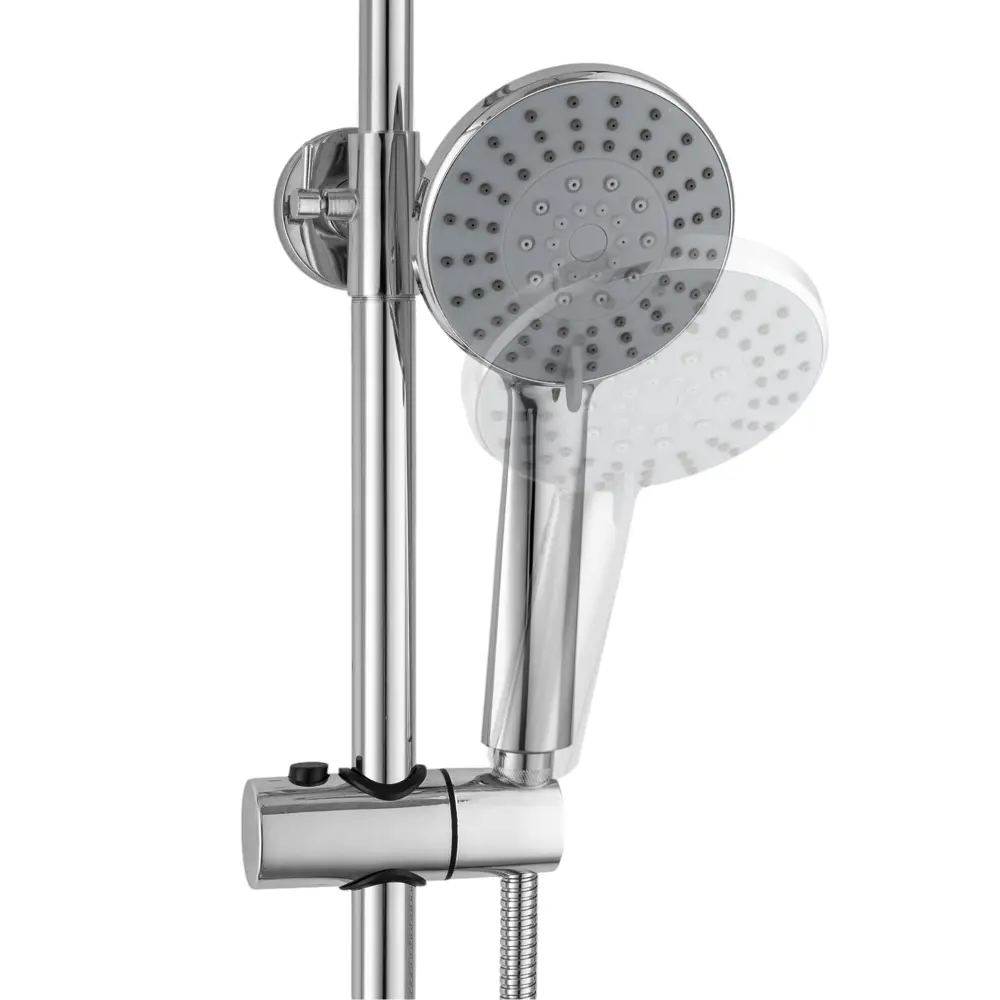 Фото 3 Душевая система DIKALAN D9072-1 однорычажный смеситель с тропическим душем цвет хром/белый