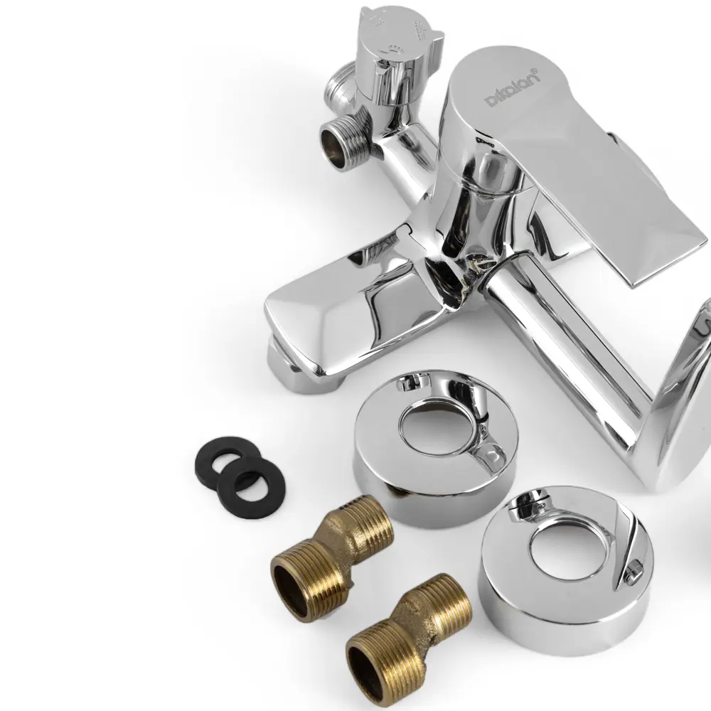 Фото 7 Душевая система DIKALAN D9072-1 однорычажный смеситель с тропическим душем цвет хром/белый