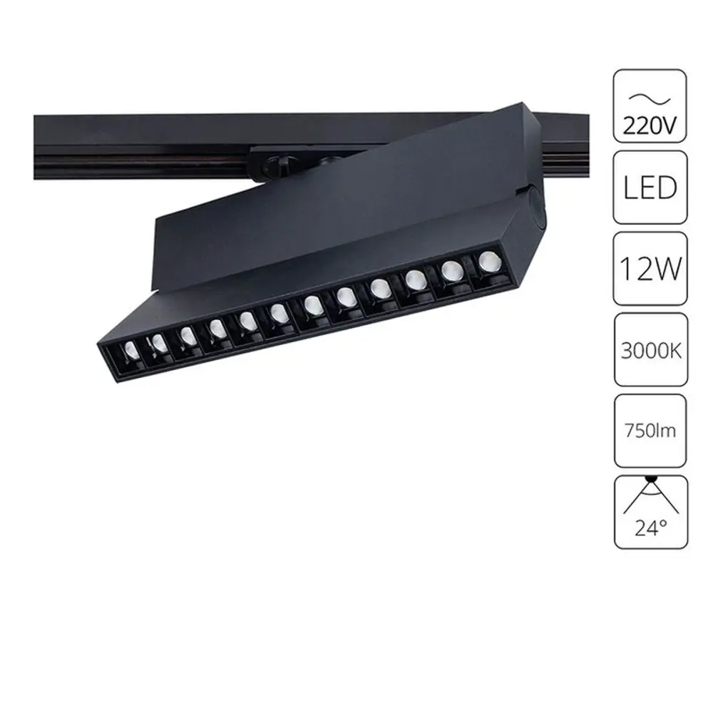 Фото 2 Трековый светильник линейный светодиодный Arte lamp Ar_a4573pl-1bk 12 Вт однофазный теплый белый (желтый) свет цвет черный Фото 2 Трековый светильник линейный светодиодный Arte lamp Ar_a4573pl-1bk 12 Вт однофазный теплый белый (желтый) свет цвет черный