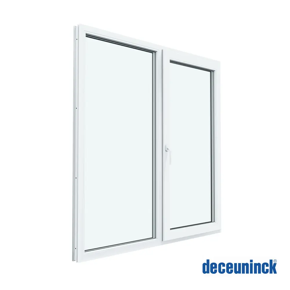 Фото 4 Пластиковое окно ПВХ Deceuninck Форвард двустворчатое левое поворотное/правое поворотно-откидное 1250x1200мм двухкамерный стеклопакет цвет белый