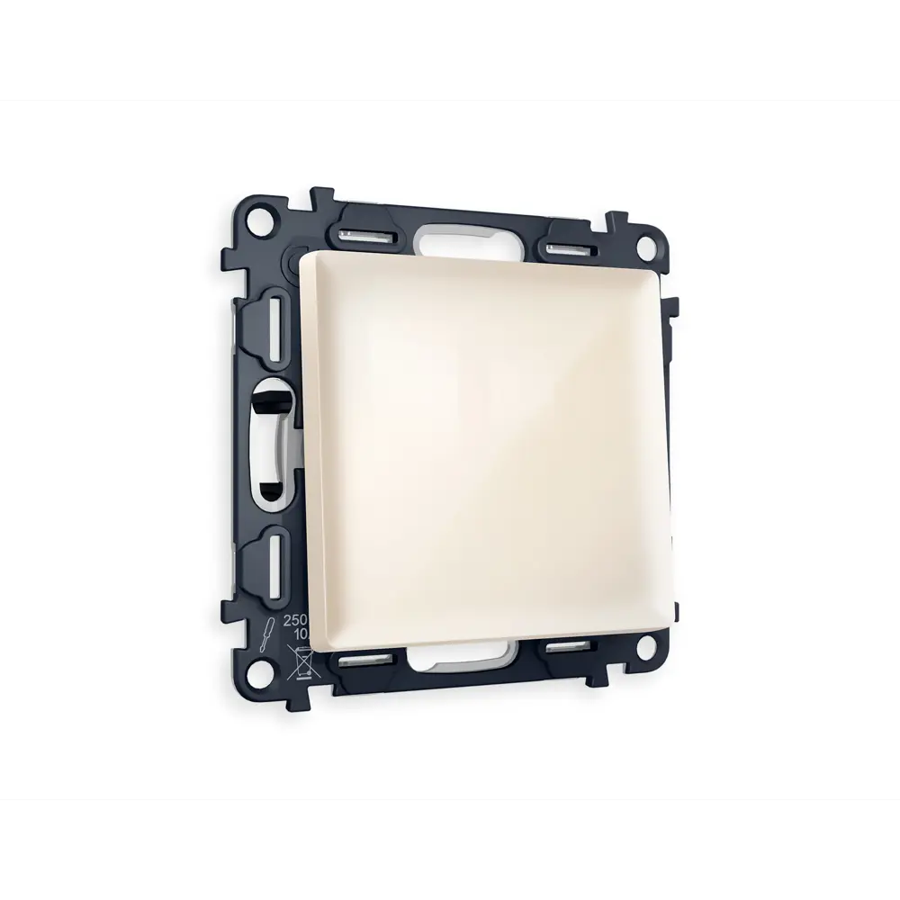 Фото Выключатель проходной встраиваемый Ambrella volt Альфа MA301020 1 клавиша цвет бежевый глянец Фото Выключатель проходной встраиваемый Ambrella volt Альфа MA301020 1 клавиша цвет бежевый глянец