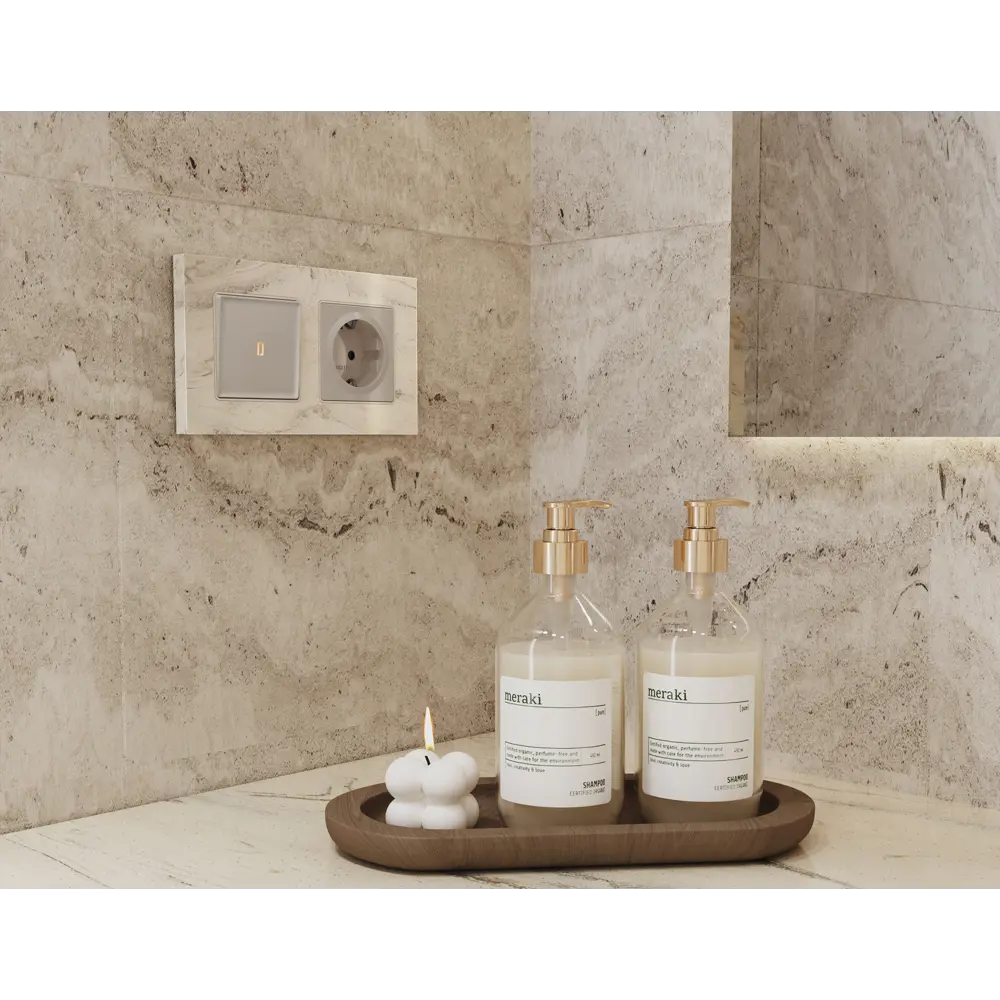 Фото 3 Выключатель проходной встраиваемый Ambrella volt Альфа MA362030 1 клавиша с подсветкой 3200K цвет серо-бежевый матовый Фото 3 Выключатель проходной встраиваемый Ambrella volt Альфа MA362030 1 клавиша с подсветкой 3200K цвет серо-бежевый матовый