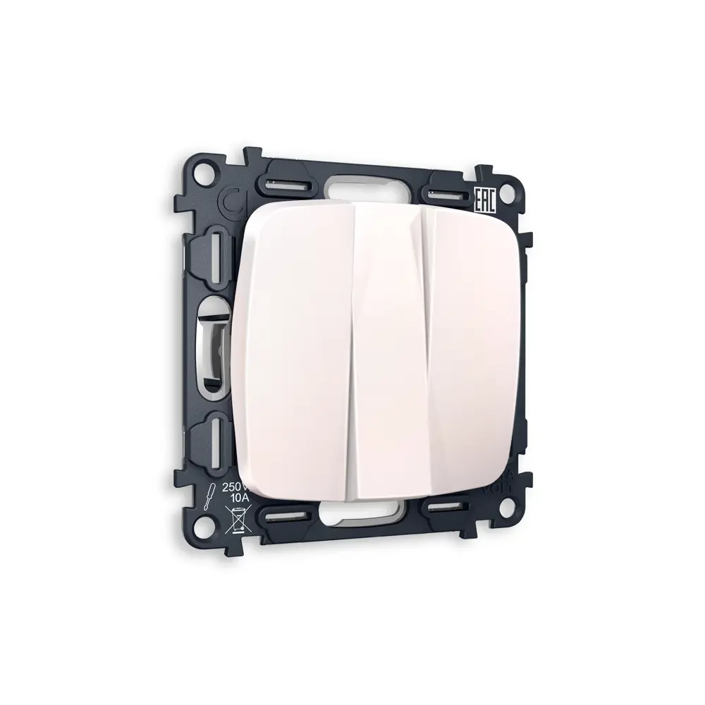 Фото 2 Выключатель встраиваемый Ambrella volt Omega MO205010 3 клавиши цвет жемчуг