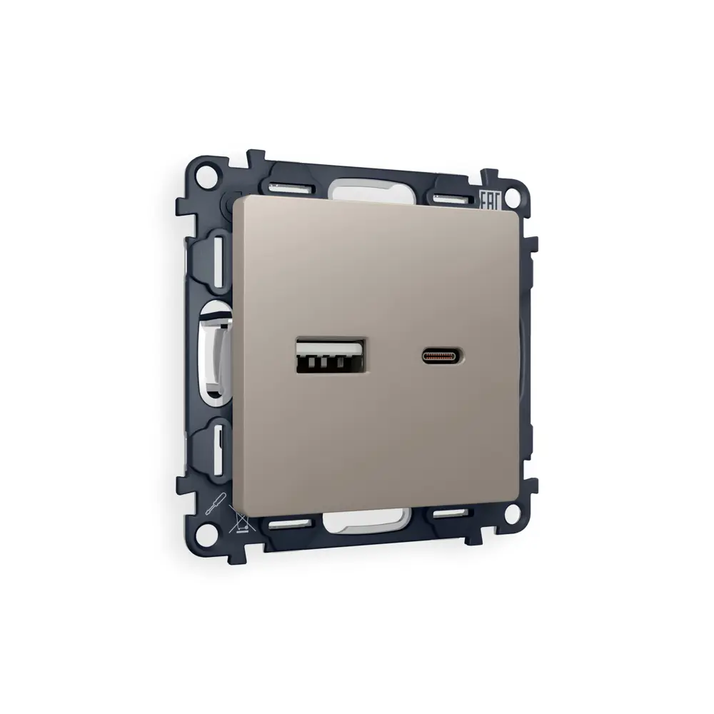 Фото 2 Розетка встраиваемая Ambrella volt Альфа MA371010 с заземлением цвет серо-бежевый матовый Фото 2 Розетка встраиваемая Ambrella volt Альфа MA371010 с заземлением цвет серо-бежевый матовый