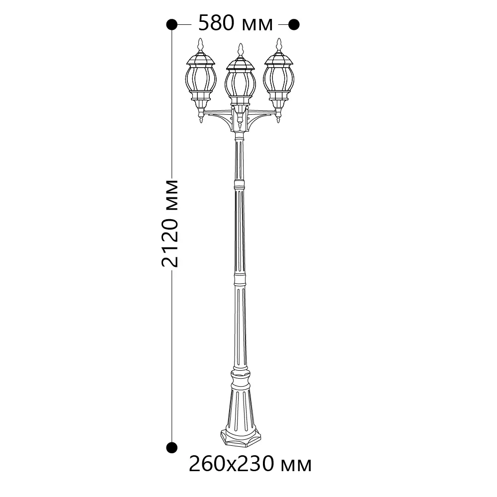 Фото 7 Фонарный столб уличный Feron 8115/pl8115 Fe_11214 100 Вт 212 см IP44 цвет черный Фото 7 Фонарный столб уличный Feron 8115/pl8115 Fe_11214 100 Вт 212 см IP44 цвет черный