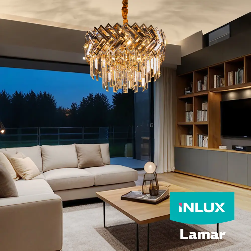 Фото 3 Люстра подвесная Inlux Lamar In30241 5 ламп 18 м² цвет золото Фото 3 Люстра подвесная Inlux Lamar In30241 5 ламп 18 м² цвет золото
