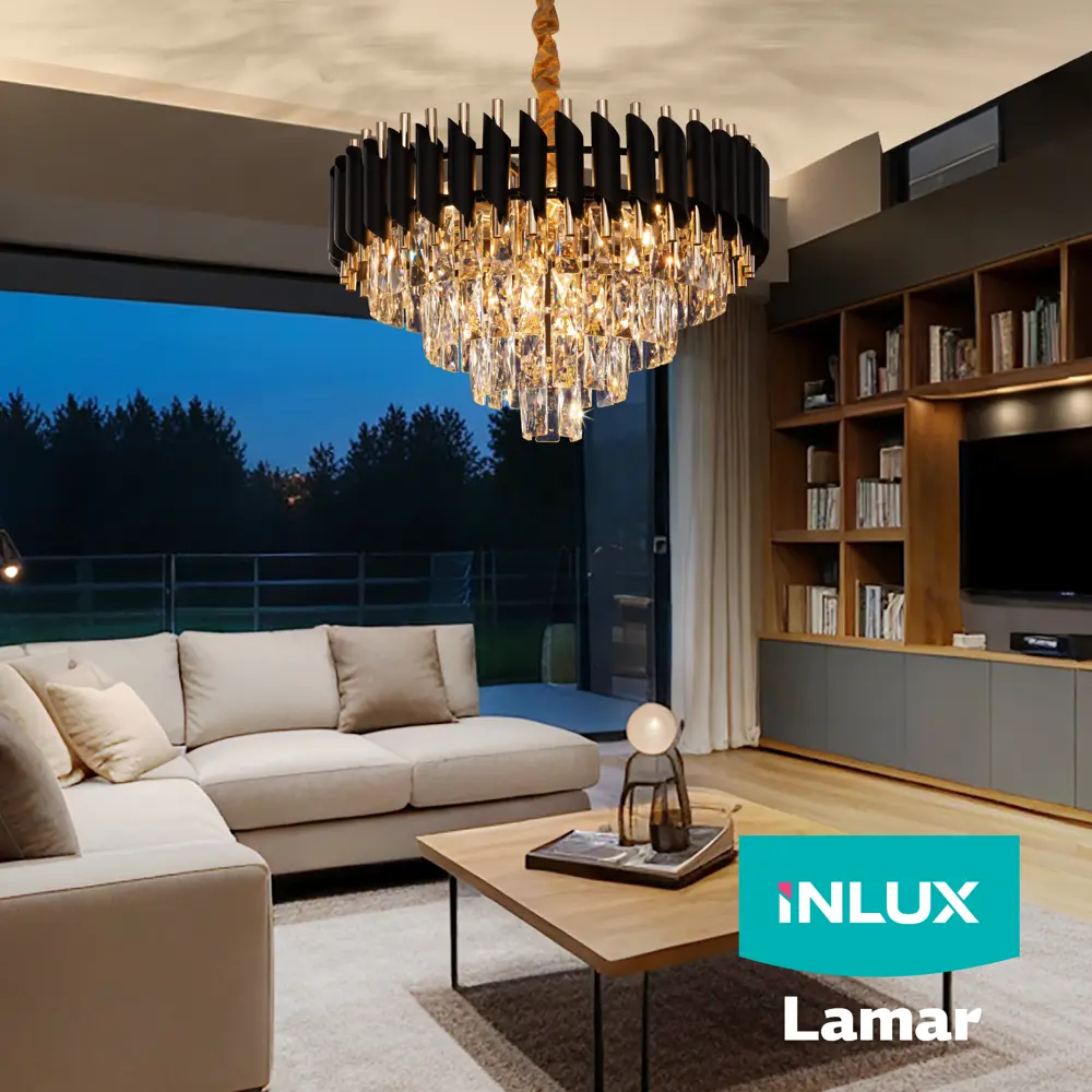 Фото 5 Люстра подвесная Inlux Lamar In30253 8 лампа 20 м² цвет золото, черный Фото 5 Люстра подвесная Inlux Lamar In30253 8 лампа 20 м² цвет золото, черный