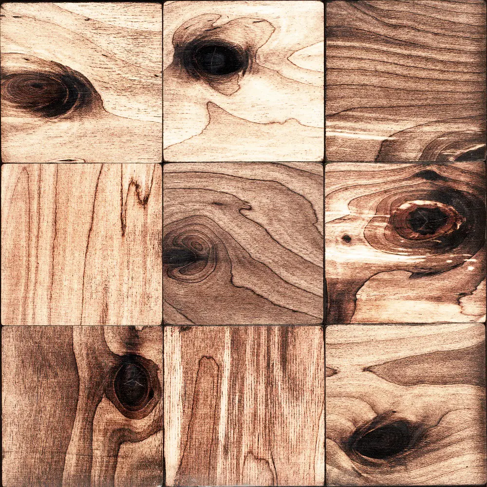 Фото 2 Панель-мозаика Gluten lignum Росби древесный 300x300x4мм 0.09м² 22шт ячейка 100x100мм Фото 2 Панель-мозаика Gluten lignum Росби древесный 300x300x4мм 0.09м² 22шт ячейка 100x100мм