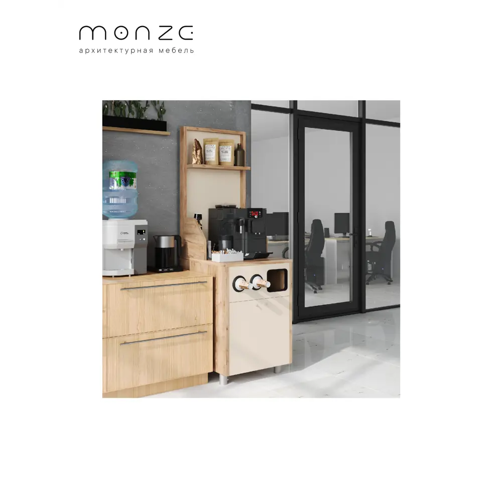 Фото 5 Кухонный шкаф напольный Monze MZ1-AK2-1 60x195x70 см ЛДСП цвет коричневый Фото 5 Кухонный шкаф напольный Monze MZ1-AK2-1 60x195x70 см ЛДСП цвет коричневый