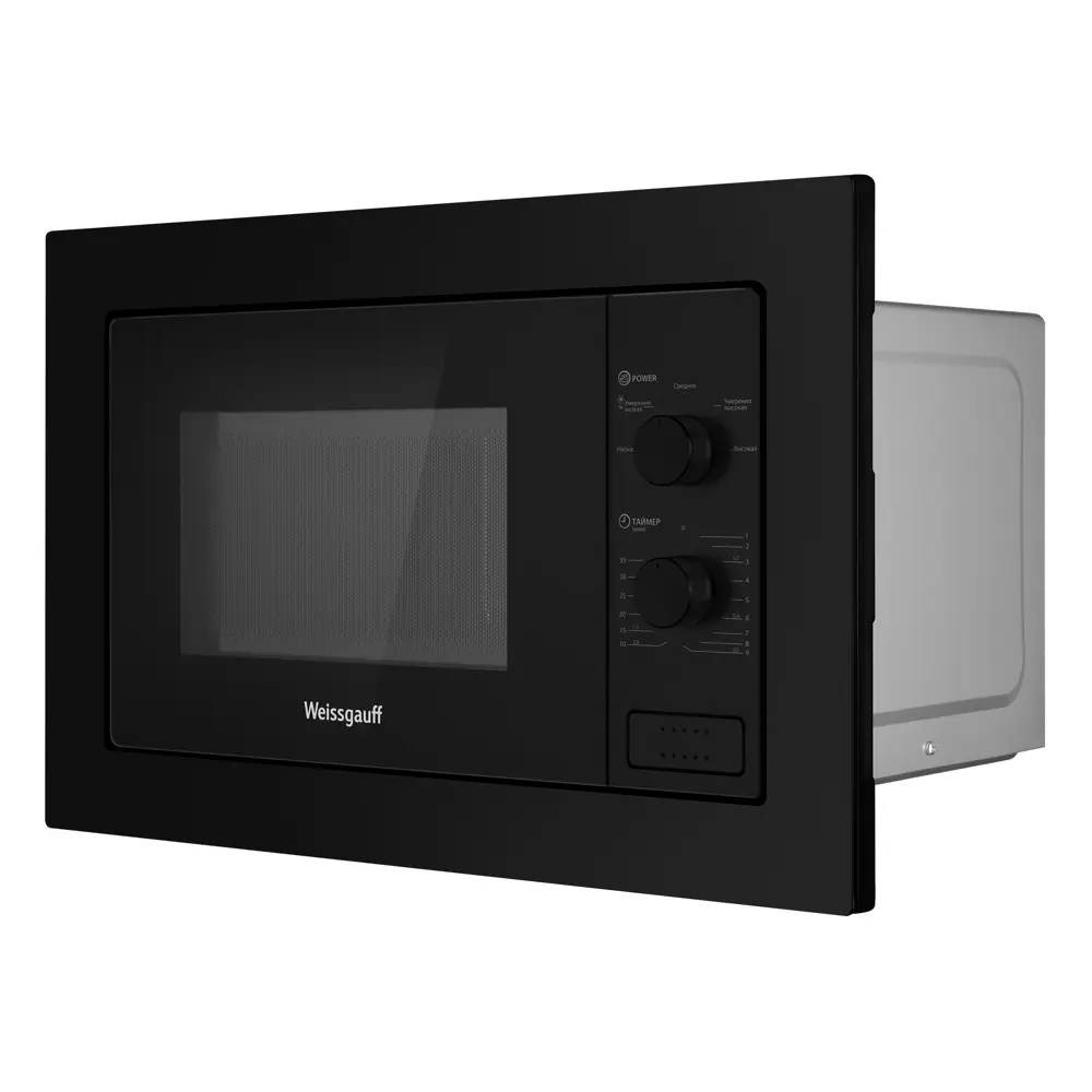 Фото 7 Встраиваемая микроволновая печь Weissgauff HMT-2026 21 л 59.5x38.4x33.8 см цвет черный