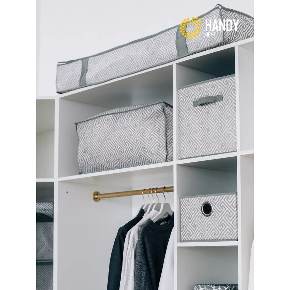 Фото 4 Короб Handy home 26x2x22 см нетканый цвет серый Фото 4 Короб Handy home 26x2x22 см нетканый цвет серый