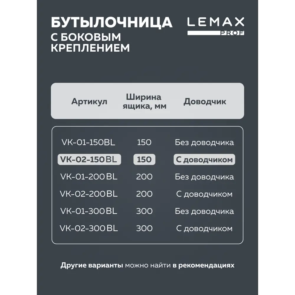 Фото 6 Подставка для бутылок Lemax prof VK-02-150BL 11x47x45 см Сталь цвет черный