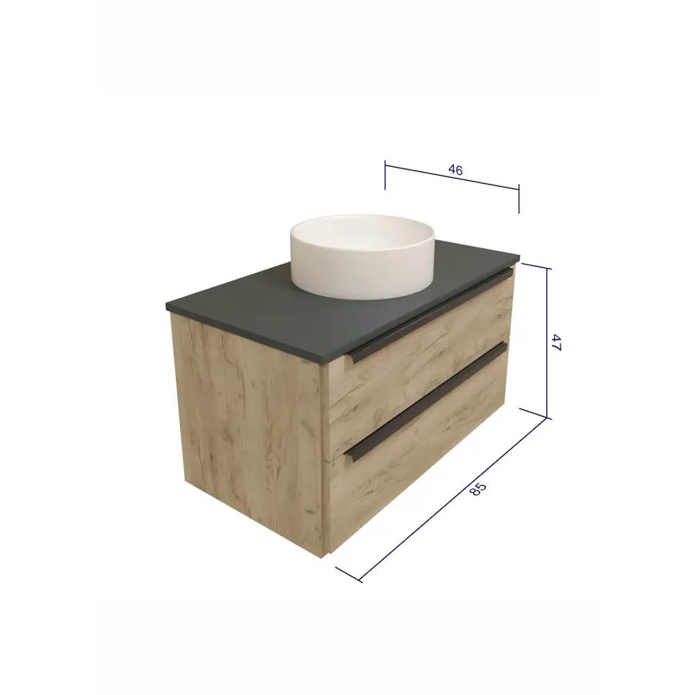 Фото 9 Тумба под раковину Teymi Helmi F00183 85см с раковиной цвет светлое дерево