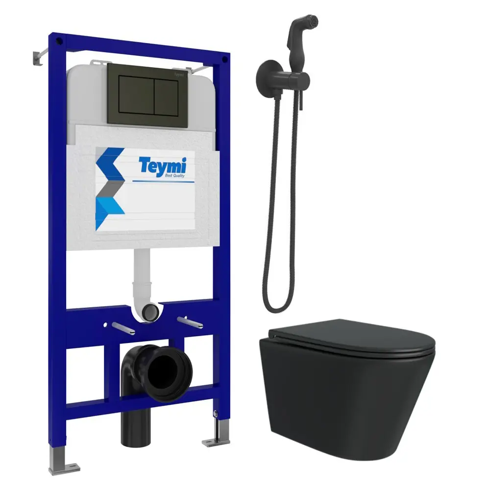 Фото 2 Комплект инсталляция с унитазом Teymi Solli f08936 цвет черный