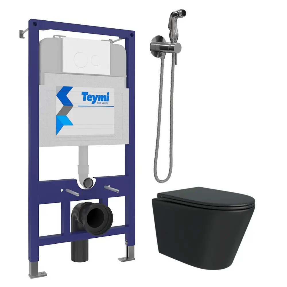 Фото 2 Комплект инсталляция с унитазом Teymi Solli f08930 цвет черный Фото 2 Комплект инсталляция с унитазом Teymi Solli f08930 цвет черный
