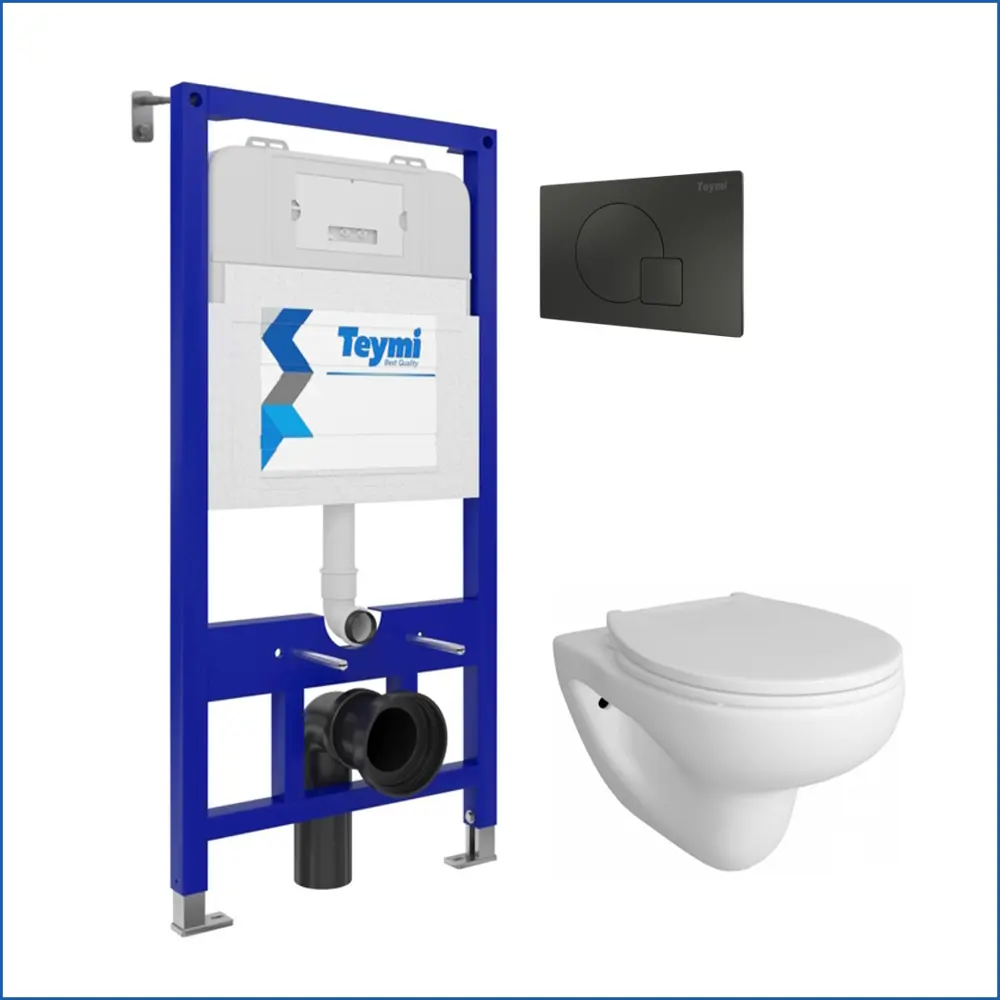 Фото 2 Комплект инсталляция с унитазом Teymi Hanna pro f00465 цвет белый Фото 2 Комплект инсталляция с унитазом Teymi Hanna pro f00465 цвет белый