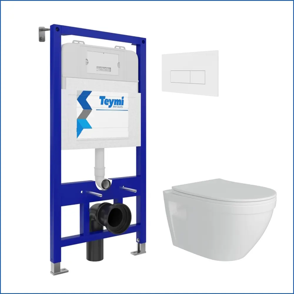 Фото 2 Комплект инсталляция с унитазом Teymi Vitra f00481 цвет белый Фото 2 Комплект инсталляция с унитазом Teymi Vitra f00481 цвет белый