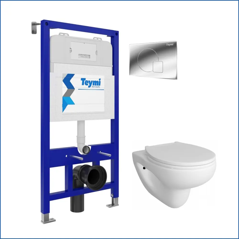 Фото 2 Комплект инсталляция с унитазом Teymi Hanna pro f00464 цвет белый Фото 2 Комплект инсталляция с унитазом Teymi Hanna pro f00464 цвет белый