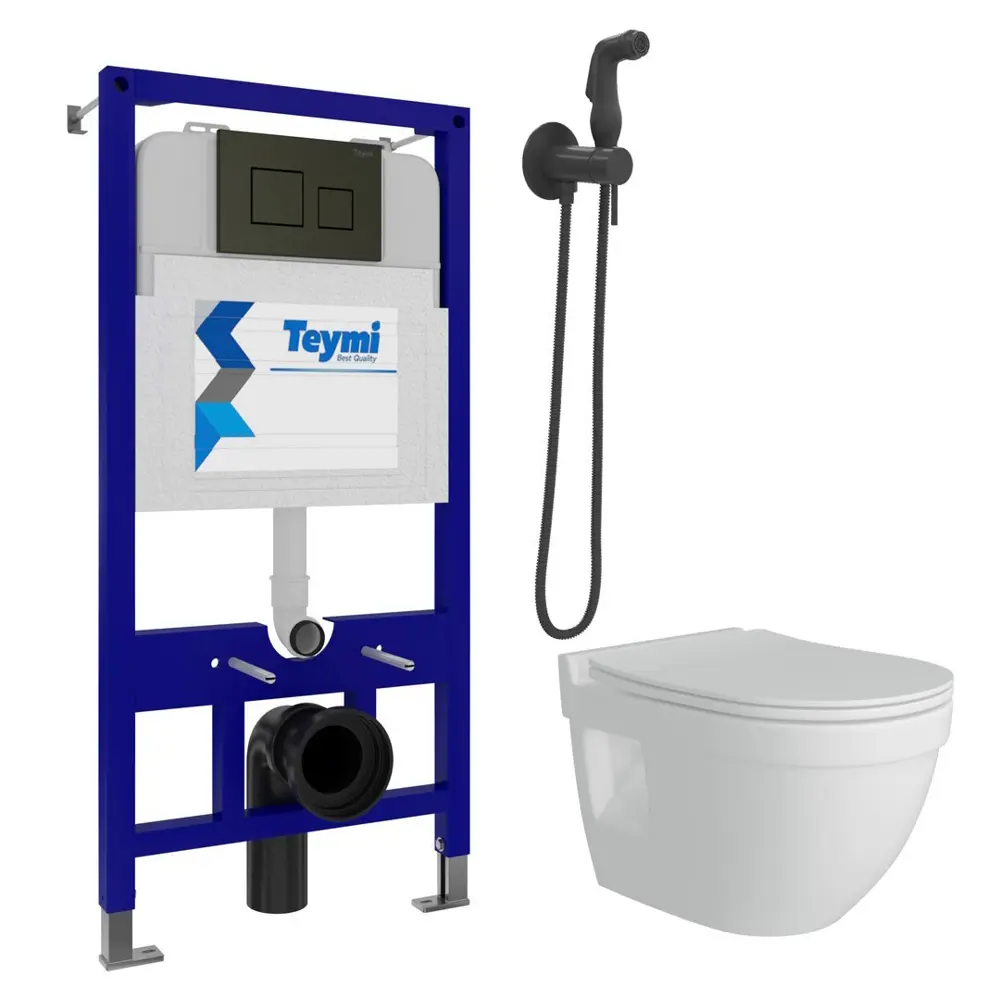 Фото 2 Комплект инсталляция с унитазом Teymi Vitra pro f08049 цвет белый