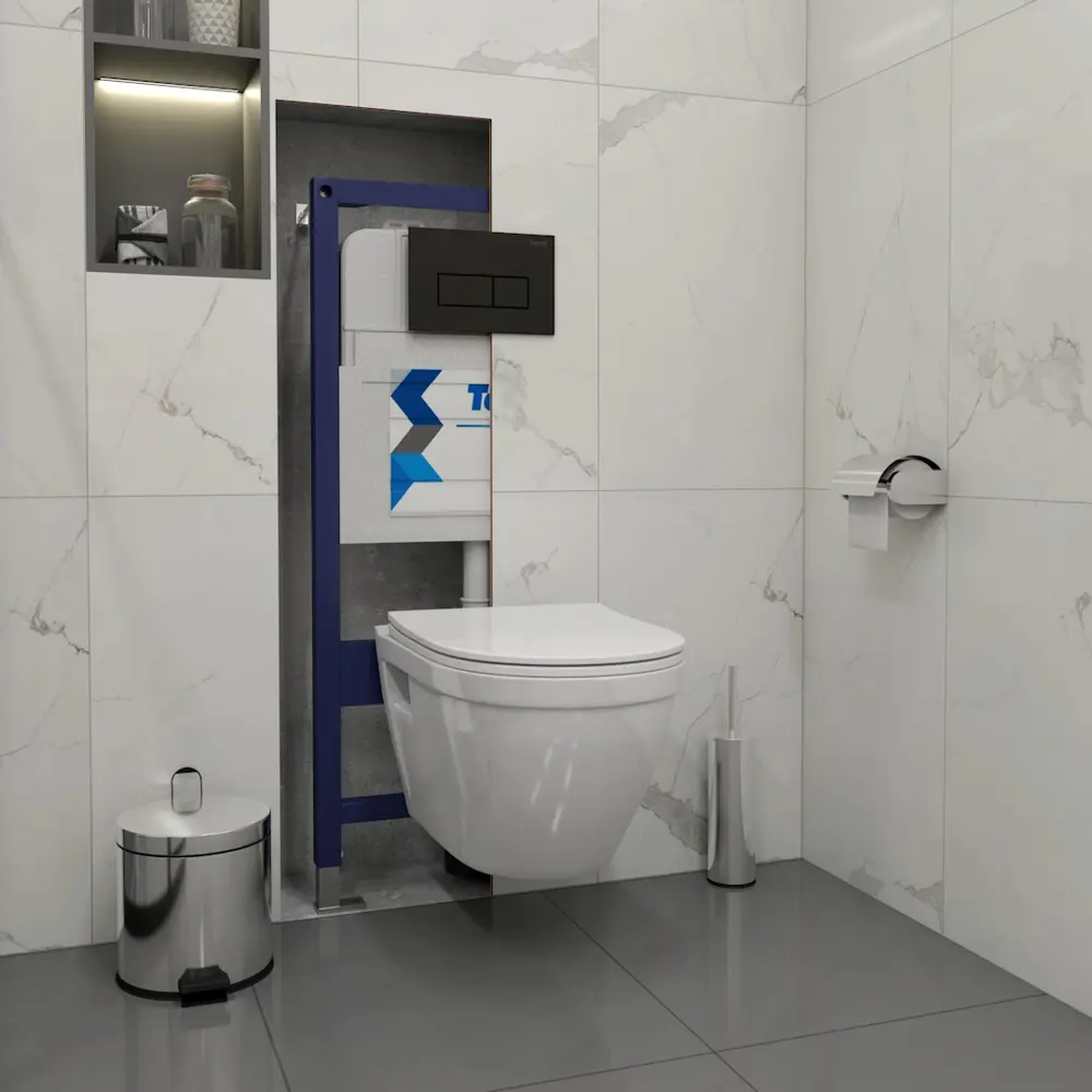 Фото 4 Комплект инсталляция с унитазом Teymi Vitra f01361 цвет белый Фото 4 Комплект инсталляция с унитазом Teymi Vitra f01361 цвет белый