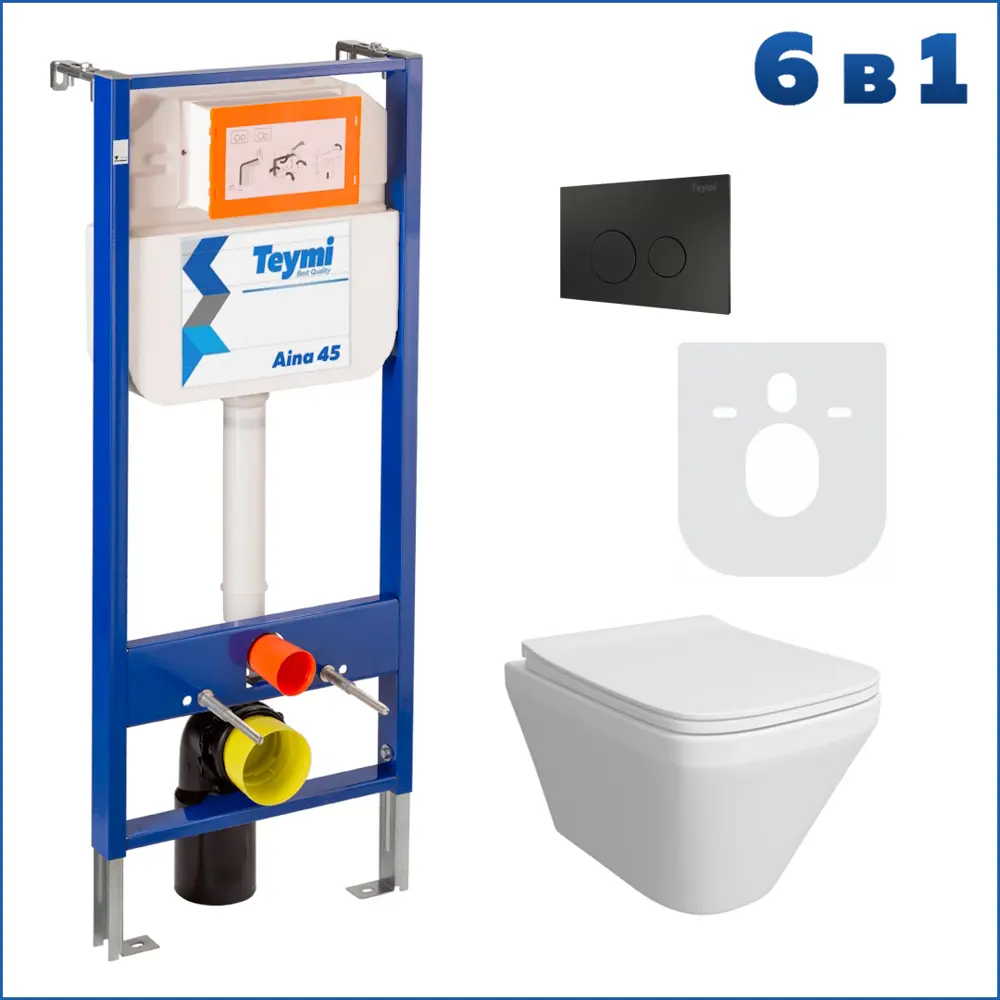 Фото 2 Комплект инсталляция с унитазом Teymi Kati f01303 цвет белый Фото 2 Комплект инсталляция с унитазом Teymi Kati f01303 цвет белый