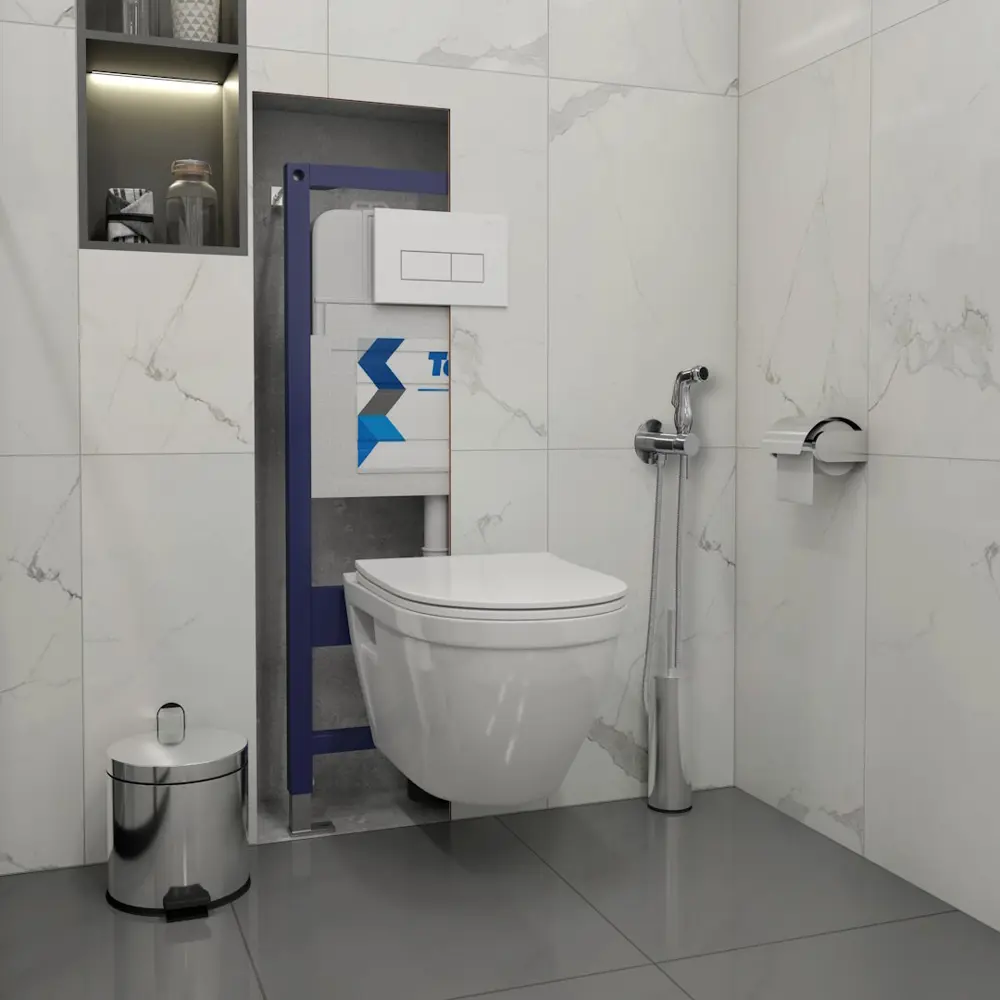 Фото 3 Комплект инсталляция с унитазом Teymi Vitra f08056 цвет белый Фото 3 Комплект инсталляция с унитазом Teymi Vitra f08056 цвет белый