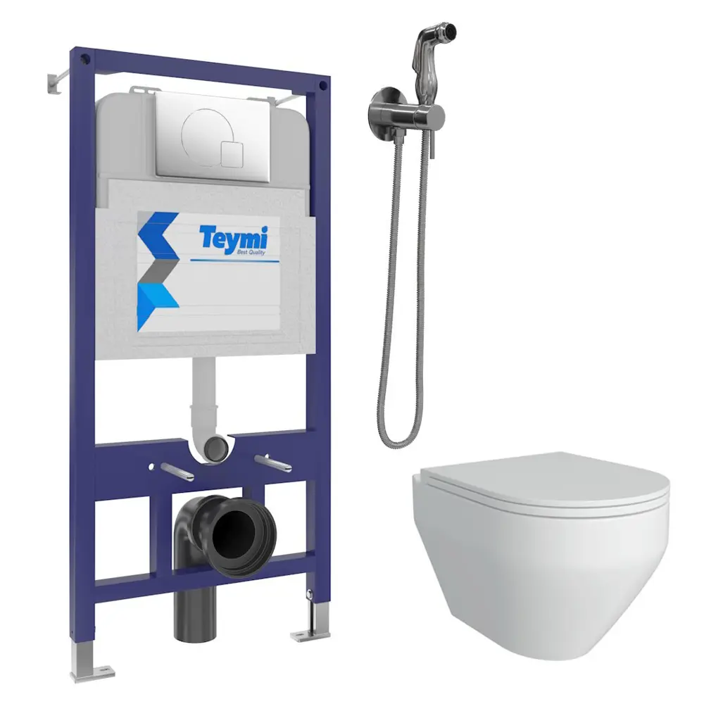 Фото 2 Комплект инсталляция с унитазом Teymi Demi f08070 цвет белый Фото 2 Комплект инсталляция с унитазом Teymi Demi f08070 цвет белый