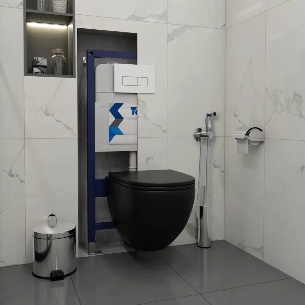 Фото 3 Комплект инсталляция с унитазом Teymi Lina s f08131 цвет черный Фото 3 Комплект инсталляция с унитазом Teymi Lina s f08131 цвет черный