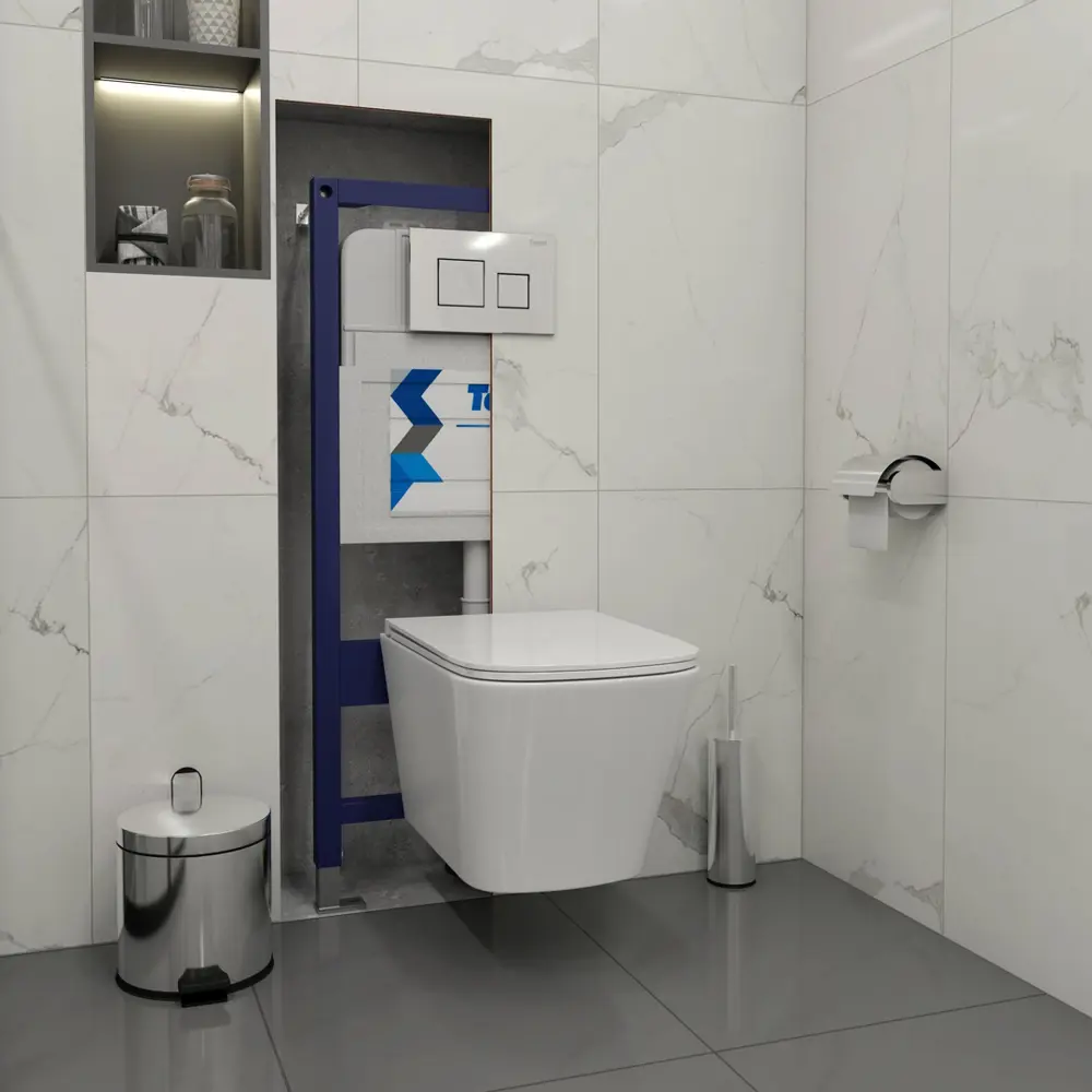 Фото 4 Комплект инсталляция с унитазом Teymi Helmi vortex f01231 цвет белый Фото 4 Комплект инсталляция с унитазом Teymi Helmi vortex f01231 цвет белый